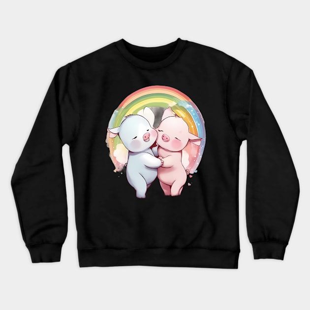 Best Friends Forever Pig Crewneck Sweatshirt by animegirlnft